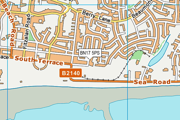 BN17 5PS map - OS VectorMap District (Ordnance Survey)