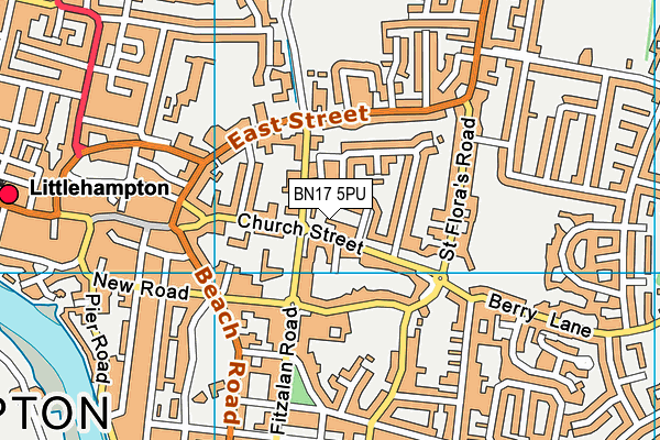 BN17 5PU map - OS VectorMap District (Ordnance Survey)