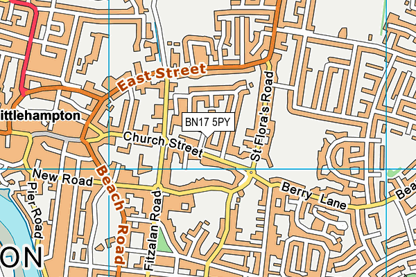 BN17 5PY map - OS VectorMap District (Ordnance Survey)