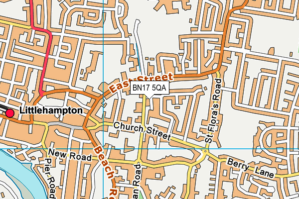 BN17 5QA map - OS VectorMap District (Ordnance Survey)