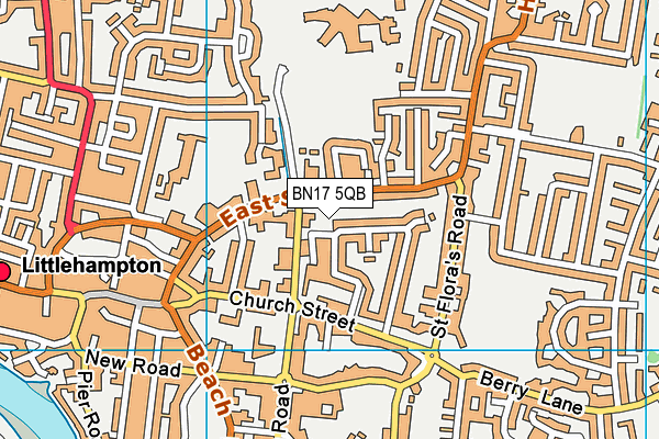 BN17 5QB map - OS VectorMap District (Ordnance Survey)