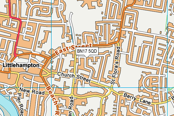 BN17 5QD map - OS VectorMap District (Ordnance Survey)