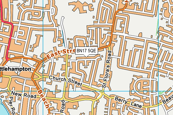BN17 5QE map - OS VectorMap District (Ordnance Survey)