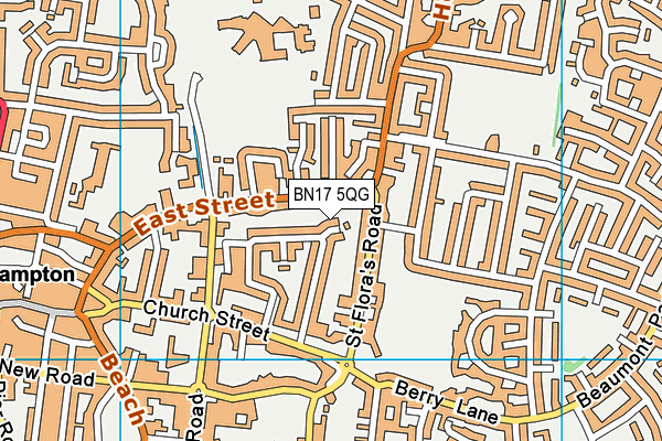 BN17 5QG map - OS VectorMap District (Ordnance Survey)