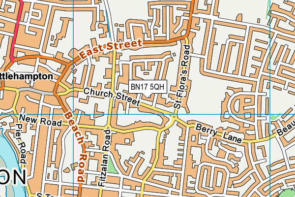 BN17 5QH map - OS VectorMap District (Ordnance Survey)