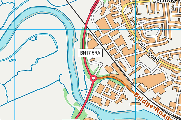BN17 5RA map - OS VectorMap District (Ordnance Survey)