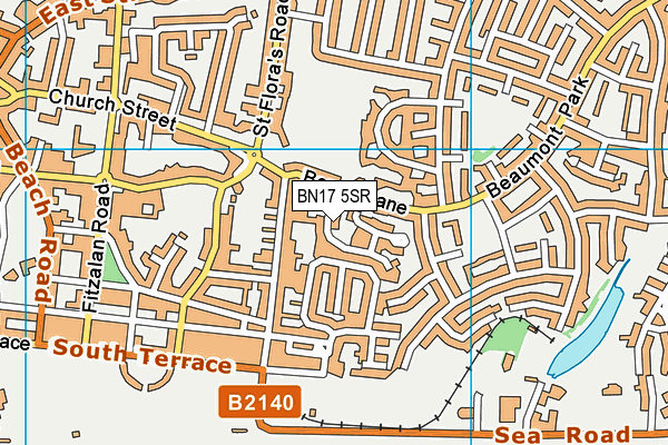 BN17 5SR map - OS VectorMap District (Ordnance Survey)