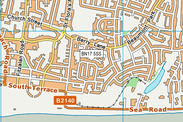 BN17 5SS map - OS VectorMap District (Ordnance Survey)