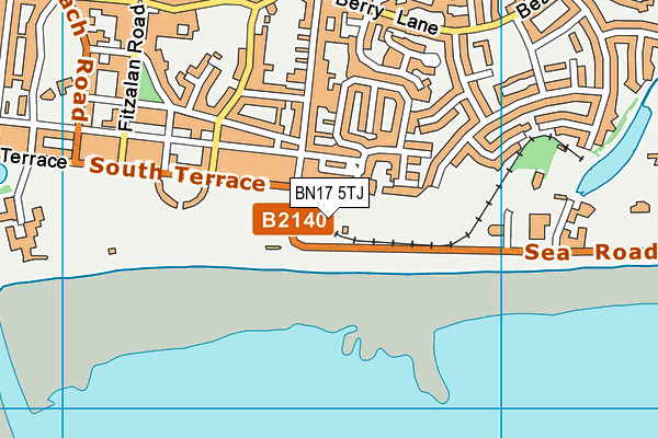 BN17 5TJ map - OS VectorMap District (Ordnance Survey)