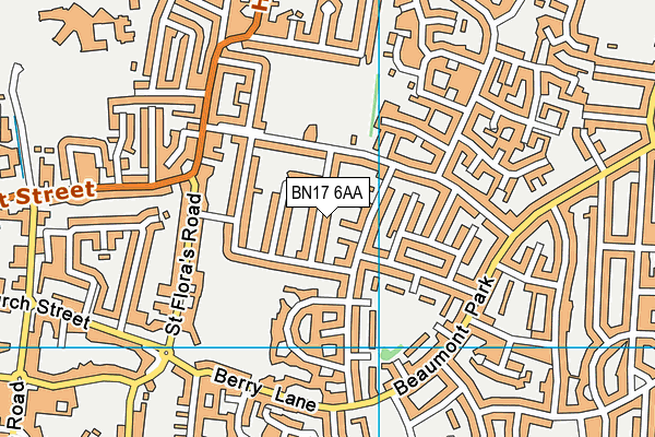 BN17 6AA map - OS VectorMap District (Ordnance Survey)