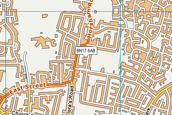 BN17 6AB map - OS VectorMap District (Ordnance Survey)