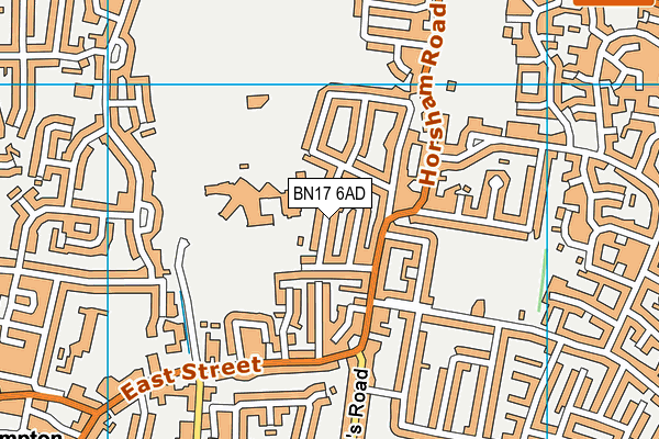 BN17 6AD map - OS VectorMap District (Ordnance Survey)