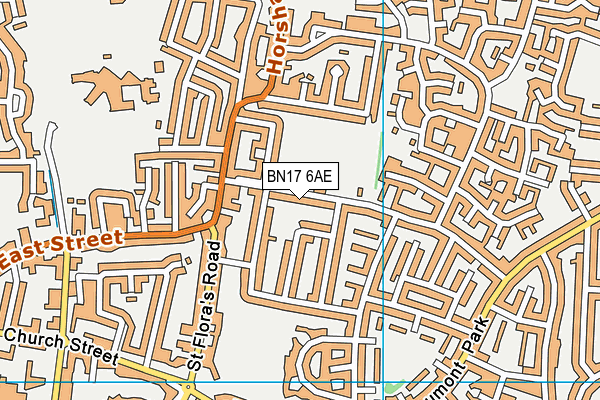 BN17 6AE map - OS VectorMap District (Ordnance Survey)