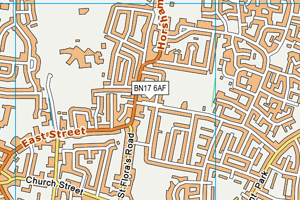 BN17 6AF map - OS VectorMap District (Ordnance Survey)