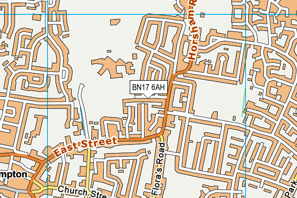 BN17 6AH map - OS VectorMap District (Ordnance Survey)