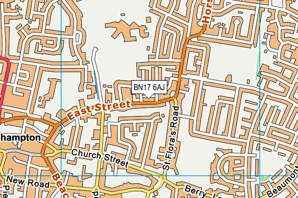 BN17 6AJ map - OS VectorMap District (Ordnance Survey)