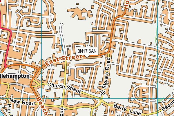 BN17 6AN map - OS VectorMap District (Ordnance Survey)