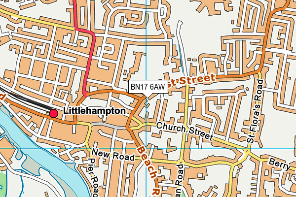 BN17 6AW map - OS VectorMap District (Ordnance Survey)
