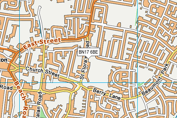 BN17 6BE map - OS VectorMap District (Ordnance Survey)