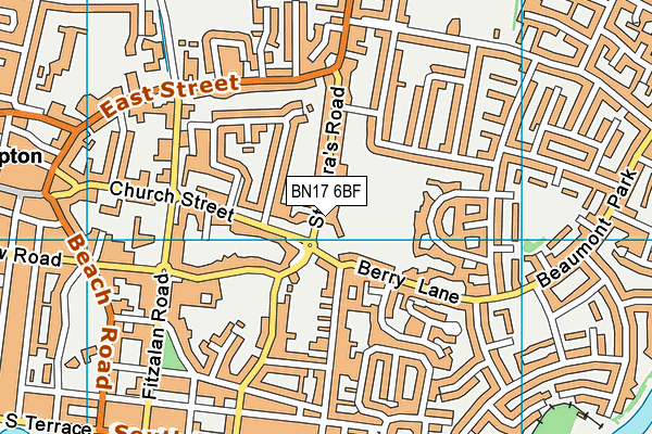 BN17 6BF map - OS VectorMap District (Ordnance Survey)