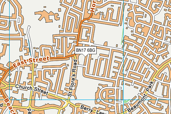 BN17 6BG map - OS VectorMap District (Ordnance Survey)