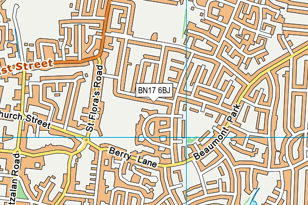 BN17 6BJ map - OS VectorMap District (Ordnance Survey)