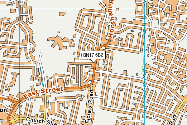 BN17 6BZ map - OS VectorMap District (Ordnance Survey)
