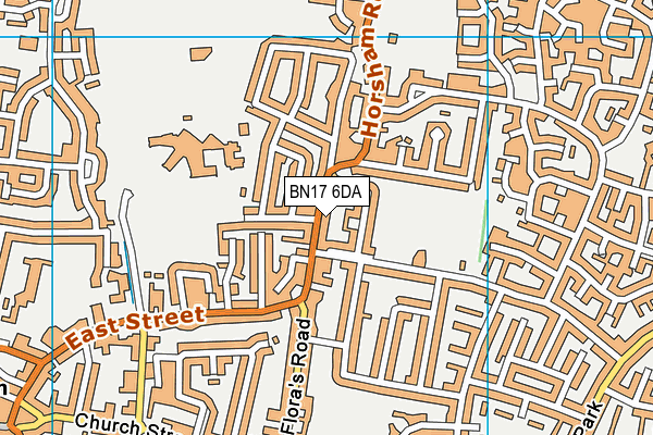 BN17 6DA map - OS VectorMap District (Ordnance Survey)