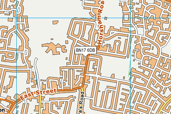 BN17 6DB map - OS VectorMap District (Ordnance Survey)