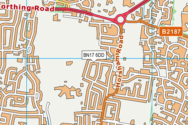 BN17 6DD map - OS VectorMap District (Ordnance Survey)