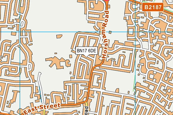 BN17 6DE map - OS VectorMap District (Ordnance Survey)