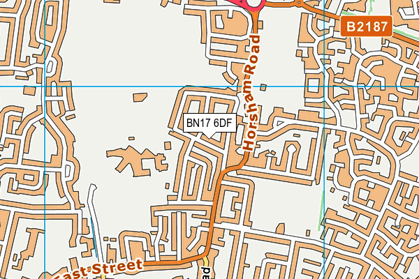 BN17 6DF map - OS VectorMap District (Ordnance Survey)