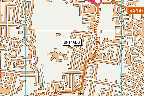 BN17 6DG map - OS VectorMap District (Ordnance Survey)