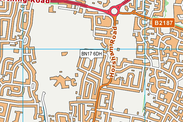 BN17 6DH map - OS VectorMap District (Ordnance Survey)
