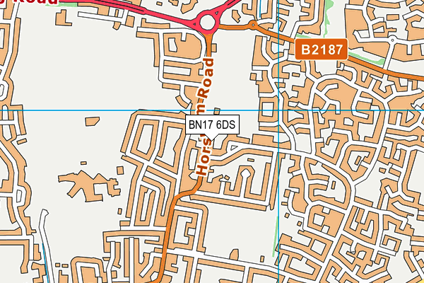 BN17 6DS map - OS VectorMap District (Ordnance Survey)