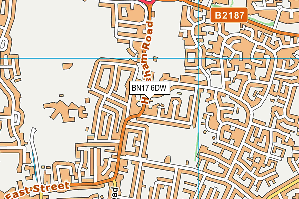 BN17 6DW map - OS VectorMap District (Ordnance Survey)