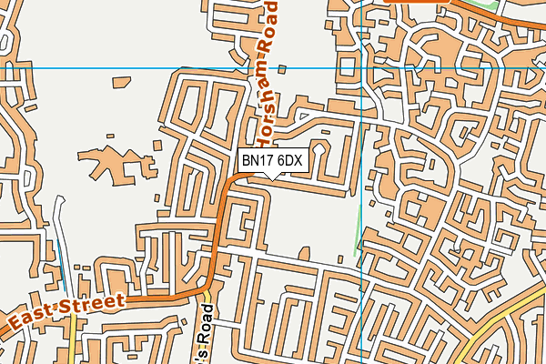 BN17 6DX map - OS VectorMap District (Ordnance Survey)