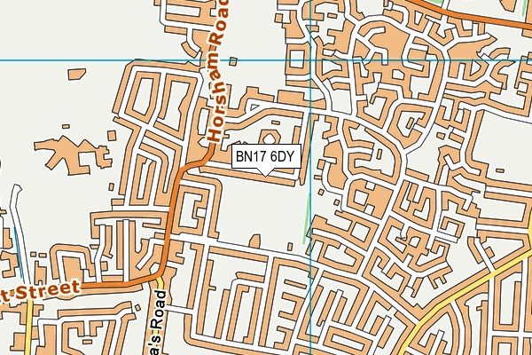 BN17 6DY map - OS VectorMap District (Ordnance Survey)