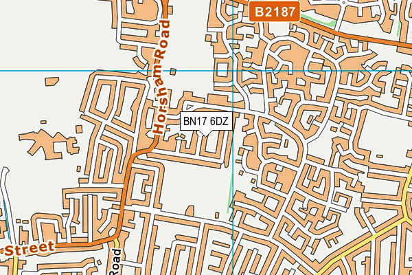 BN17 6DZ map - OS VectorMap District (Ordnance Survey)