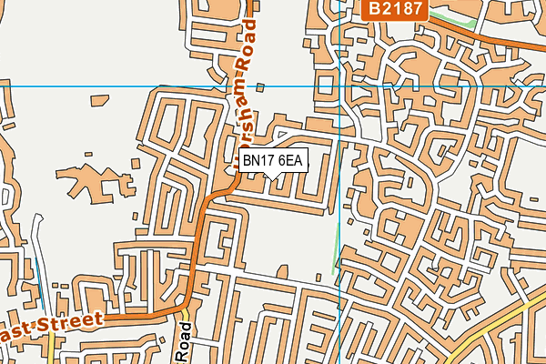 BN17 6EA map - OS VectorMap District (Ordnance Survey)