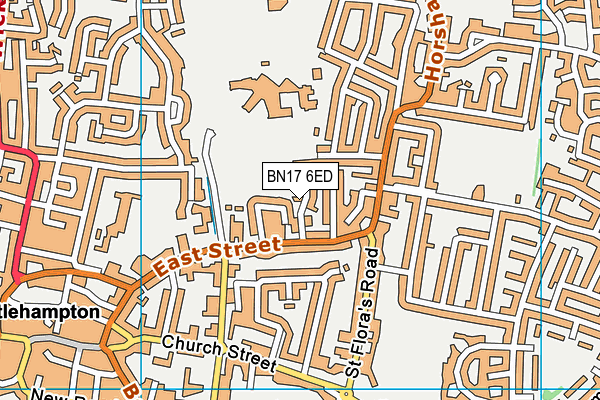 BN17 6ED map - OS VectorMap District (Ordnance Survey)