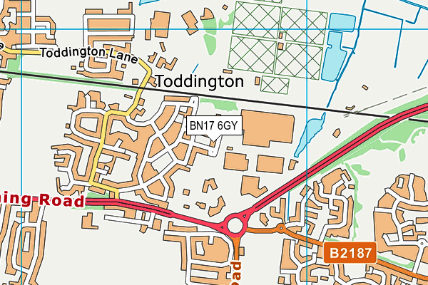 BN17 6GY map - OS VectorMap District (Ordnance Survey)