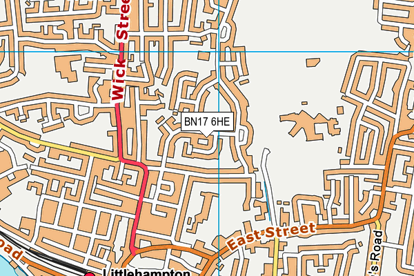BN17 6HE map - OS VectorMap District (Ordnance Survey)