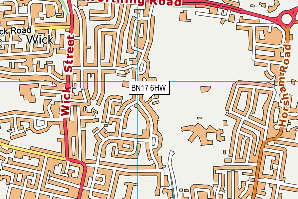 BN17 6HW map - OS VectorMap District (Ordnance Survey)