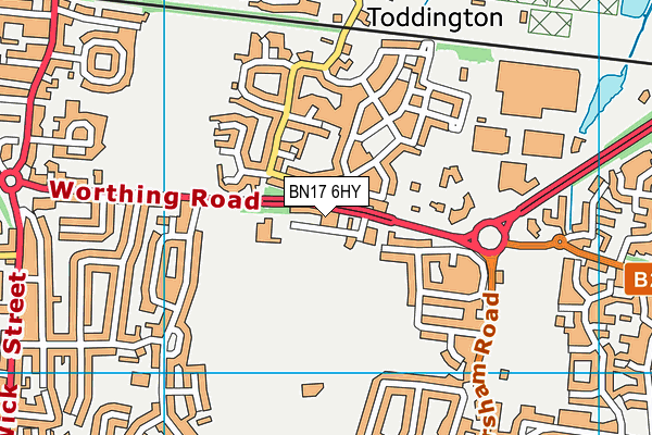 Cornfield School, Littlehampton map (BN17 6HY) - OS VectorMap District (Ordnance Survey)