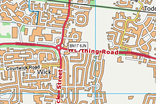 Worthing Road Recreation Ground map (BN17 6JN) - OS VectorMap District (Ordnance Survey)