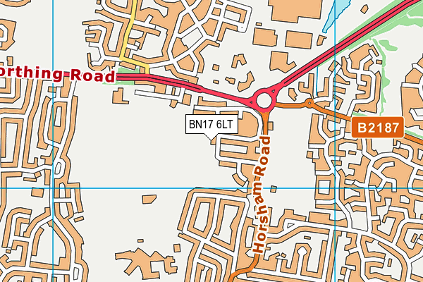 BN17 6LT map - OS VectorMap District (Ordnance Survey)
