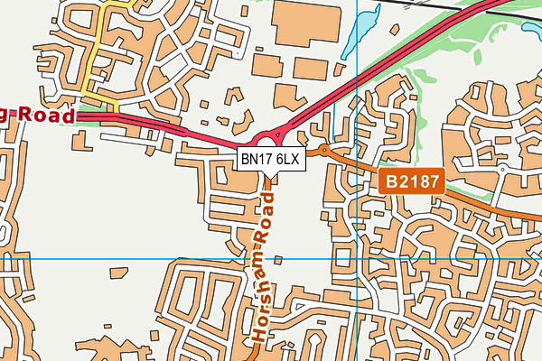 BN17 6LX map - OS VectorMap District (Ordnance Survey)