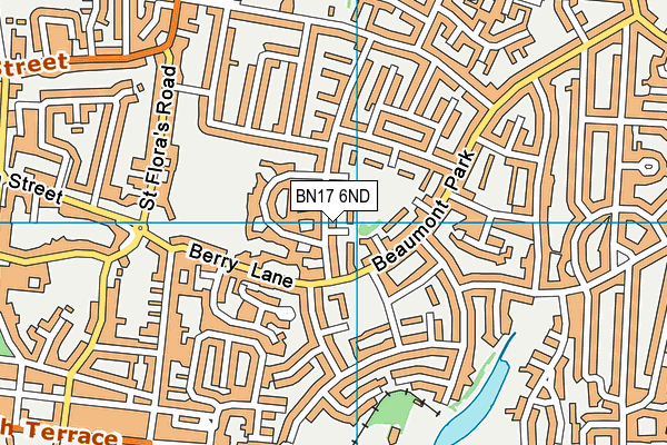 BN17 6ND map - OS VectorMap District (Ordnance Survey)
