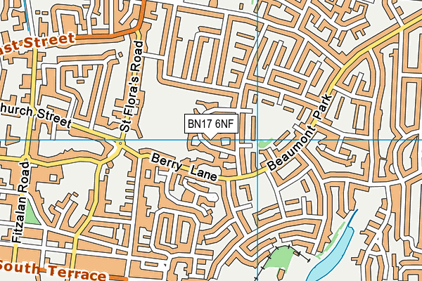 BN17 6NF map - OS VectorMap District (Ordnance Survey)